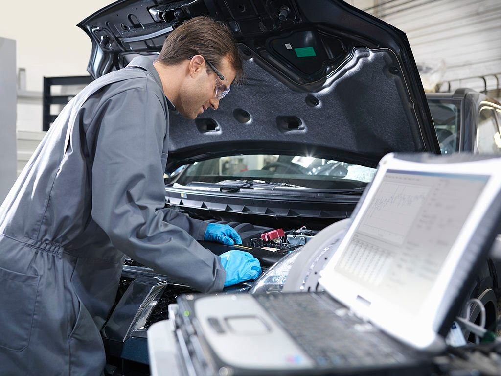 engine diagnostics scan at auto repair shop