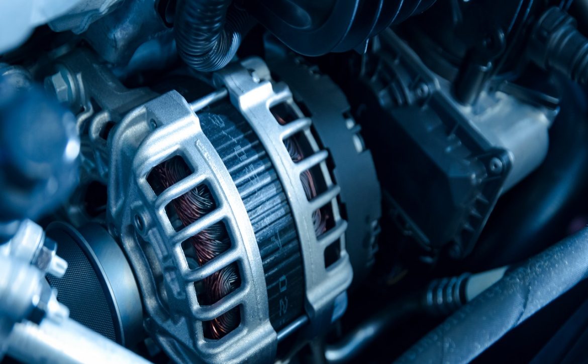 Belt driven power generator on the modern car engine